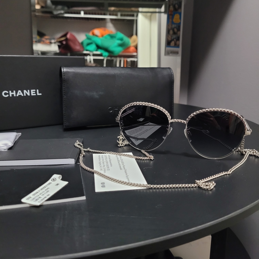 Chanel Black and Silver Sunglasses